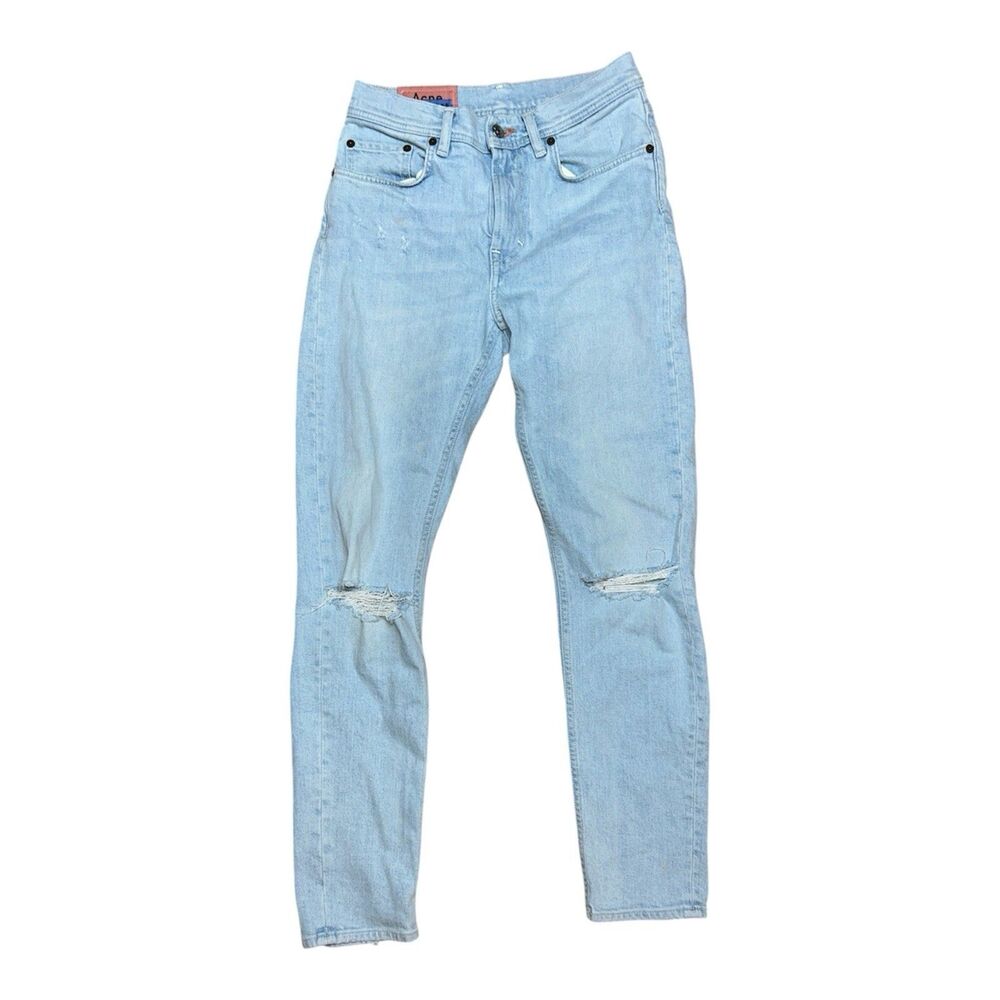 Acne Studios Stockholm Denim Women’s Blue Jeans Slim Fit Distressed 26x28